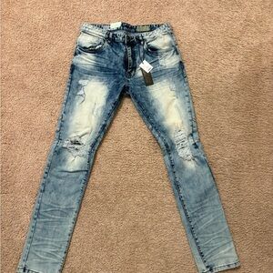 Men's Distressed Blue Jeans